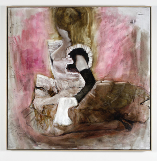 
     <i>Knieende</i>, 
     2009<br />
     oil on canvas, 
      142 x 142 cm<br />
     