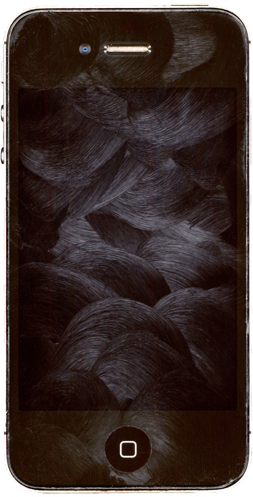 
     <i>Sweat on Retina</i>, 
     2012<br />
     Digital scan of the touchscreen of the iPhone 4, 
      dimensions variable<br />
     
