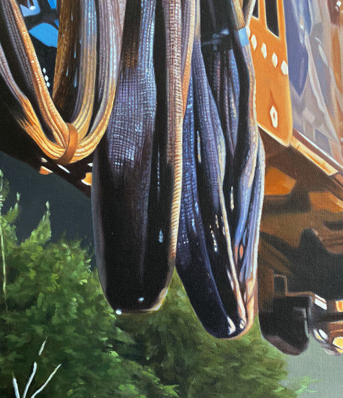
     <i>Crane Cam (detail)</i>, 
     2022<br />
     Oil on canvas, 
      200 x 150 cm<br />
     