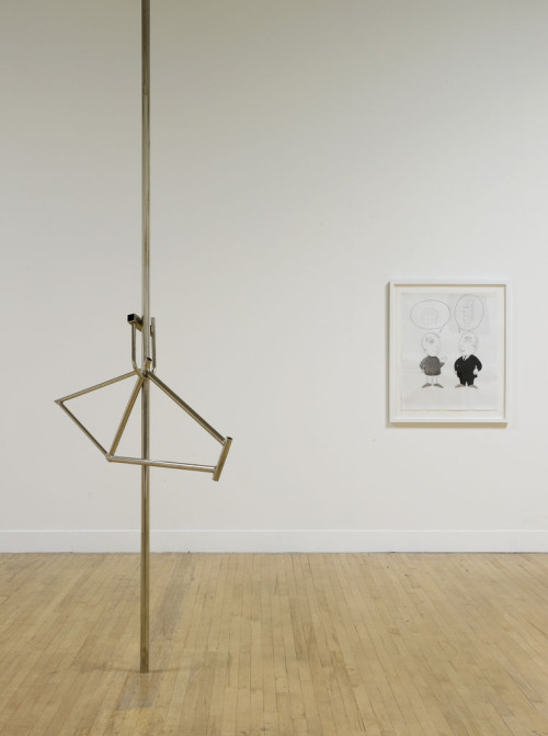 
     <i>Strippen für Piepen (Stripped Bike I)</i>, 
     2007<br />
     Chrome-plated steel, 
      320 x 78 x 18 cm<br />
     Installation view, Tate Britain, London, Great Britain, 2008