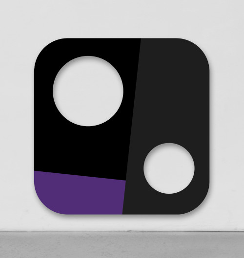 
     <i>instant vision 161</i>, 
     2021<br />
     lacquered aluminum, 
      280 x 280 x 15 cm<br />
     