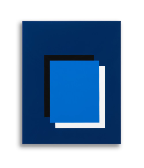 
     <i>set 558</i>, 
     2019<br />
     lacquered stainless steel, 
      85 x 68 x 4,5 cm<br />
     