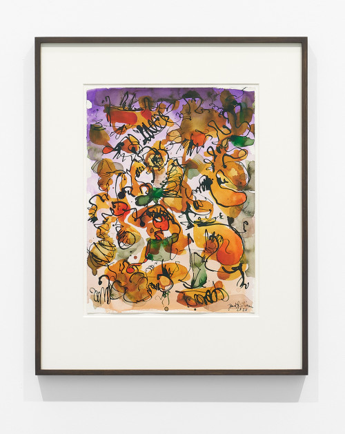 
     <i>Untitled (Mantis Mannequin 1)</i>, 
     2020<br />
     watercolor, ink on paper, 
      60 x 48 cm (framed)<br />
     