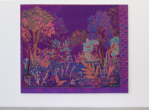 
     <i>velveteen sublunary</i>, 
     2014<br />
     oil on canvas, 
      190 x 231 cm<br />
     