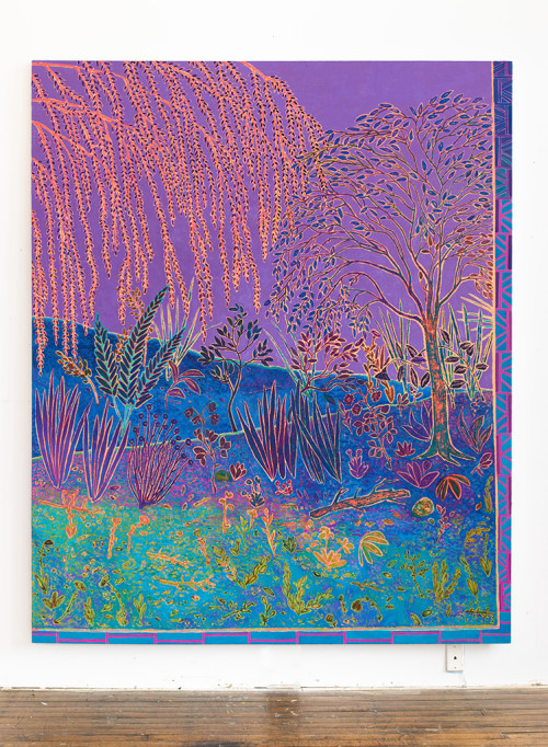 
     <i>botanic oceanic</i>, 
     2014<br />
     oil on canvas, 
      231 x 190 cm<br />
     