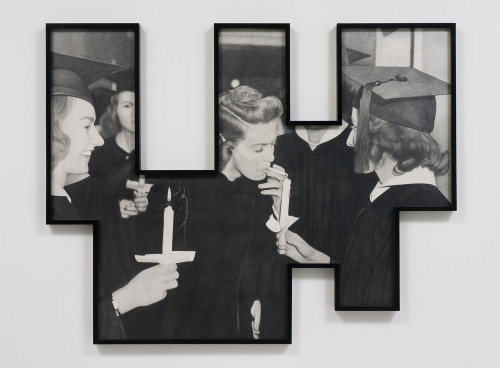 
     <i>Pembroke Smoke</i>, 
     2012<br />
     pencil on paper with shaped frame, 
      168 x 130 cm<br />
     Photograph by Robert Wedemeyer