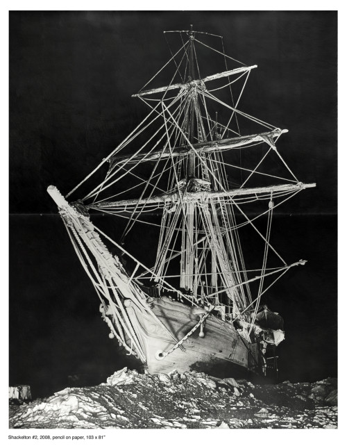 
     <i>Shackelton #2</i>, 
     2008<br />
     Pencil on paper, 
      262 x 206 cm<br />
     