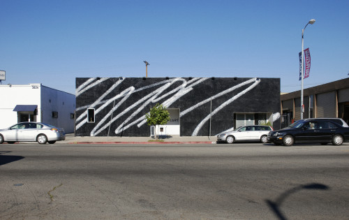 
     <i>Public Scribble #2</i>, 
     2009<br />
     Enamel on wall, 
     <br />
     LAXART, Los Angeles