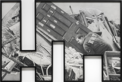 
     <i>Theme Time – Weather</i>, 
     2013<br />
     pencil on paper with shaped frame, 
      115 x 173 cm<br />
     Photograph by Robert Wedemeyer