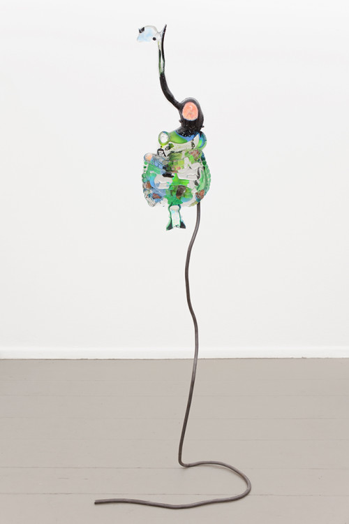 
     <i>digestive system (map toxin)</i>, 
     2015<br />
     Polyurethane with fire stones, pigment, 
      65 x 23 x 8 cm<br />
     Photo: Paula Winkler