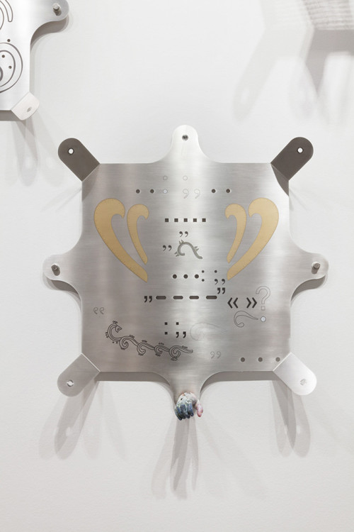 
     <i>Modular Glyphic System (Mariechen Danz in collaboration with Genghis Khan Fabrication Co.)</i>, 
     2013 / 2017<br />
      
     <br />
     Installation view “Artificial Tears”, Vienna Biennale , MAK Museum für Angewandte Kunst, Vienna, Austria, 2017
Photo: Aslan Kudrnofsky