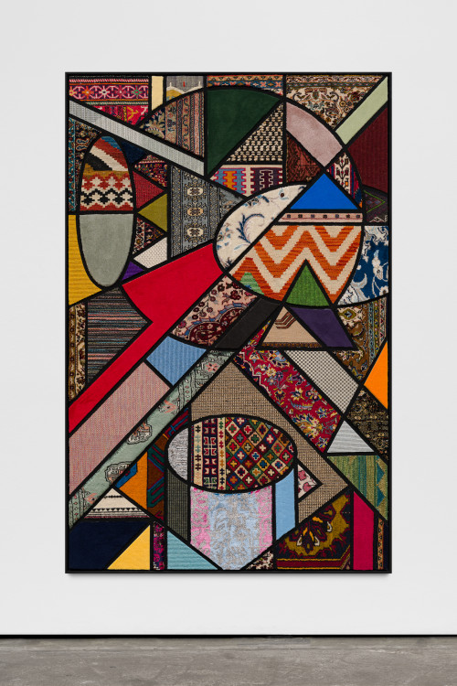 <i>Social Fabric, Resonator</i>,
2019<br />
carpet pieces on wood,
172 x 112 x 5 cm<br />