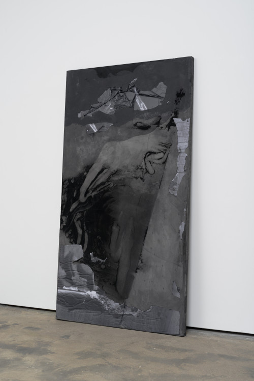 
     <i>DUO 7</i>, 
     2014<br />
     jesmonite, pigment, paper, 
      215 x 116 x 5 cm<br />
     