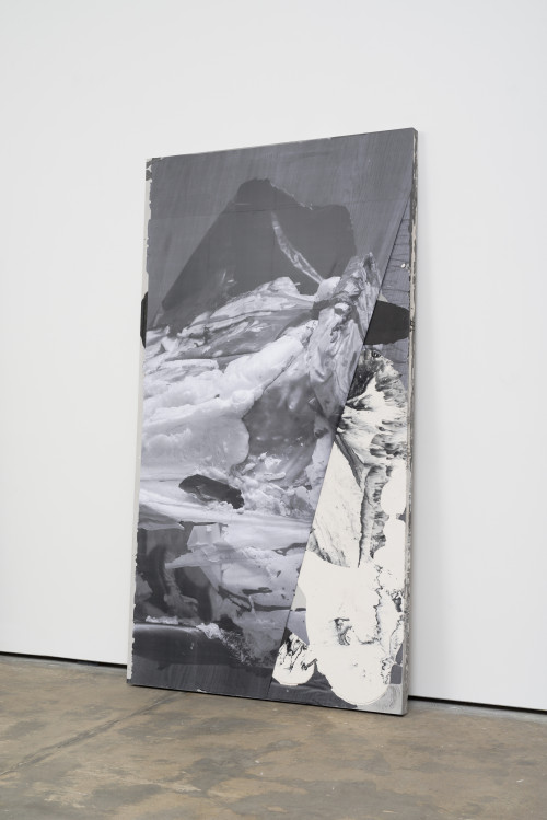 
     <i>DUO 8</i>, 
     2014<br />
     jesmonite, pigment, paper, 
      215 x 116 x 5 cm<br />
     