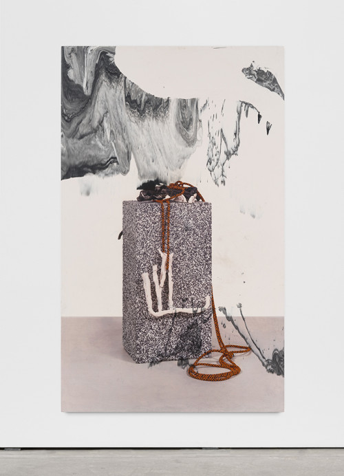 
     <i>quodlibet 6</i>, 
     2017<br />
     direct print on pigmented Jesmonite, 
      191 x 116 x 4 cm<br />
     