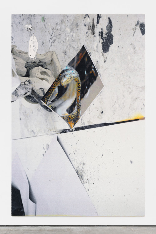
     <i>eye/eyes (Snake)</i>, 
     2016<br />
     carpet, jesmonite, pigments, oil stick, 
      300 x 200 cm<br />
     