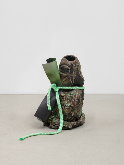 
     <i>YU 12</i>, 
     2020<br />
     Glazed ceramic, paper, rope, 
      45 x 32 x 34 cm<br />
     