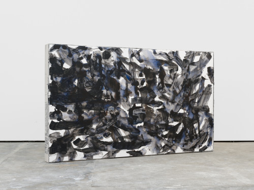 
     <i>remnant 2</i>, 
     2016<br />
     acrylic on canvas, jesmonite, pigments, wood, 
      136 x 227 x 17 cm<br />
     