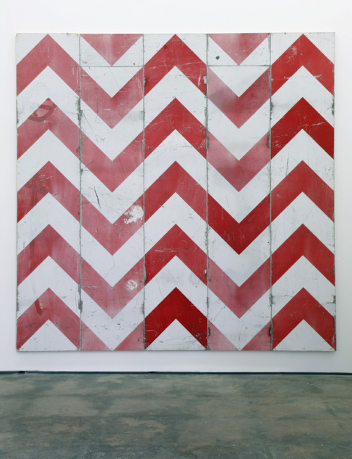 
     <i>Richtungsweisend</i>, 
     <br />
     Aluminium on wood, 
     <br />
     