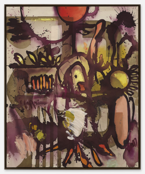 <i>Kreuzer</i>, 2022<br />Ink, acrylic, oil paint on canvas, 110 x 90 cm<br />