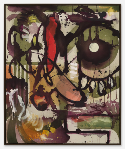 <i>Dichter</i>, 2022<br />Ink, acrylic, oil paint on canvas, 110 x 90 cm<br />