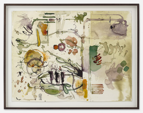 <i>o. T.</i>, 2022<br />Watercolor, ink on paper, 53 x 63 cm (framed)<br />