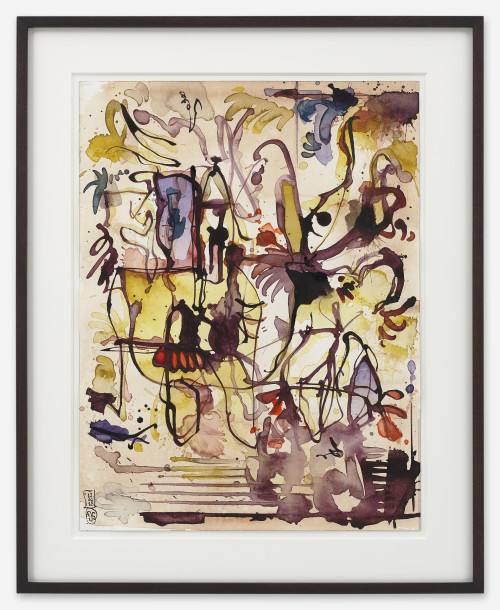 <i>o. T.</i>, 2022<br />Watercolor, ink on paper, 52 x 42 cm (framed)<br />