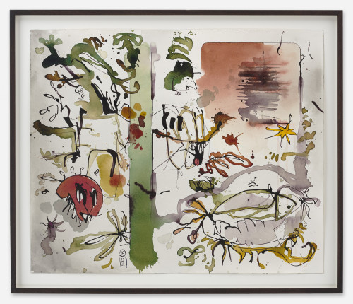 <i>o. T.</i>, 2022<br />Watercolor, ink on paper, 53 x 63 cm (framed)<br />