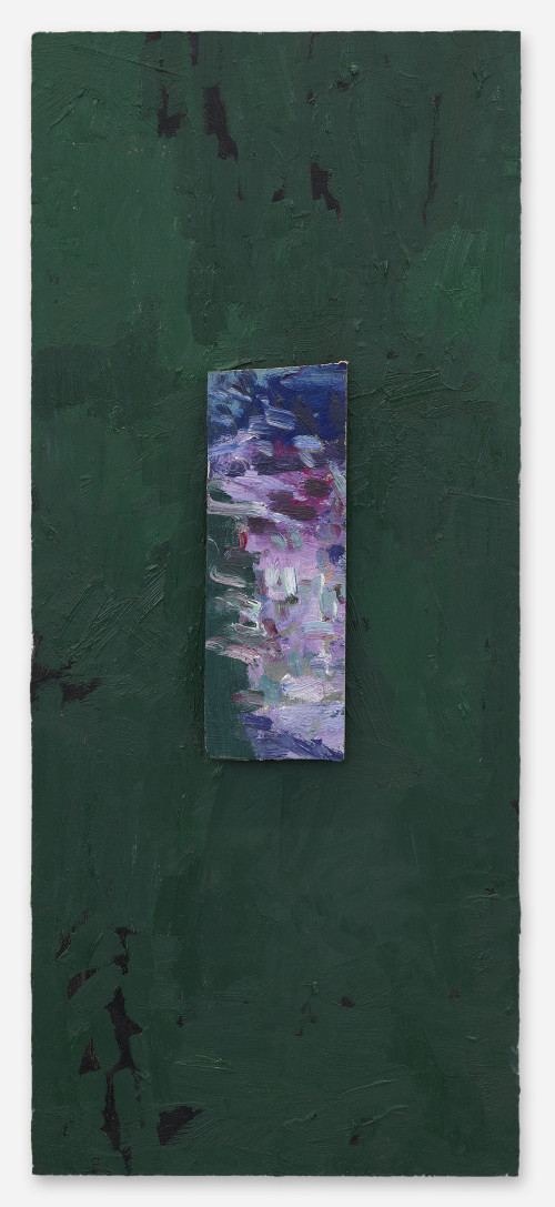 <i>Hard Slice 3</i>, 2022<br />Oil on panel, 61 x 26 cm<br />