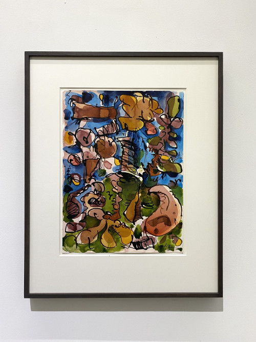 <i>Untitled (Mantis Mannequin 2)</i>, 2020<br />watercolour ink on paper, 55 x 47 cm (framed)<br />