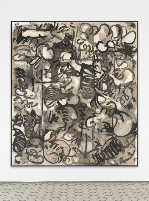 <i>Ascetic Mantis</i>, 2020<br />ink, acrylic, charcoal and oil pastel color on canvas, 230 x 200 cm<br />