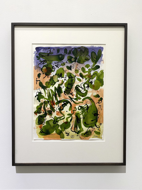 <i>Untitled (Mantis Mannequin 1)</i>, 2020<br />watercolour ink on paper, 55 x 47 cm (framed)<br />