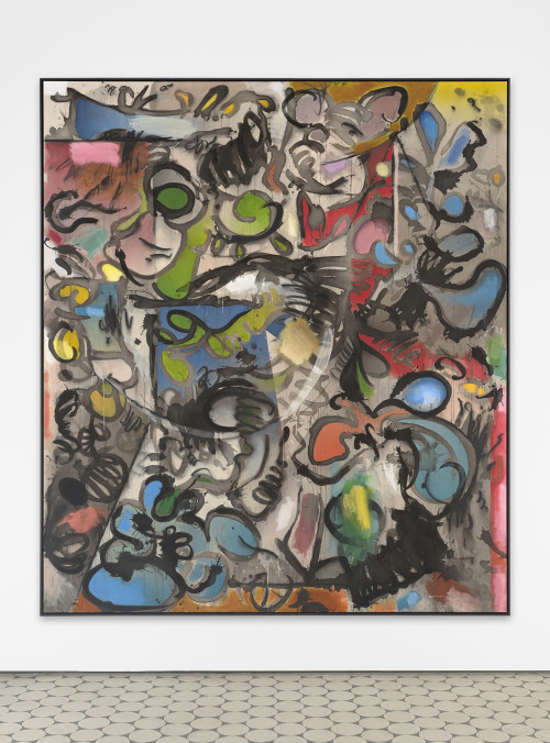 <i>Supernatural Mantis</i>, 2020<br />ink, acrylic, charcoal and oil pastel color on canvas, 230 x 200 cm<br />