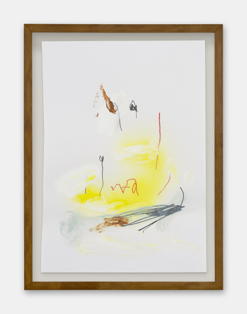 <i>Z22E001</i>, 2022<br />Mixed media on mould made paper, 33 x 23 cm<br />