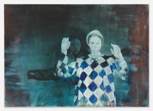<i>ohne Titel (Harlekin mit Rauten)</i>, 2023<br />Oil on canvas, 120 x 170 cm<br />