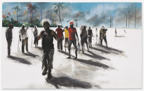 <i>In Search of the Common Place</i>, 2023<br />Pastel on paper, 153 x 246 cm (Dyptich)<br />