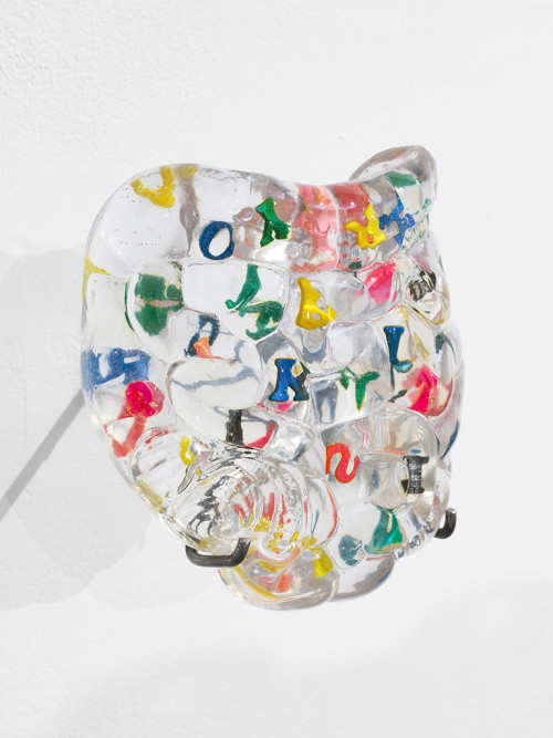 <i>Learning Organ (intestine) ABC / typo</i>, 2018<br />foam and wooden ABC, resin, 10 x 18 x 20 cm<br />