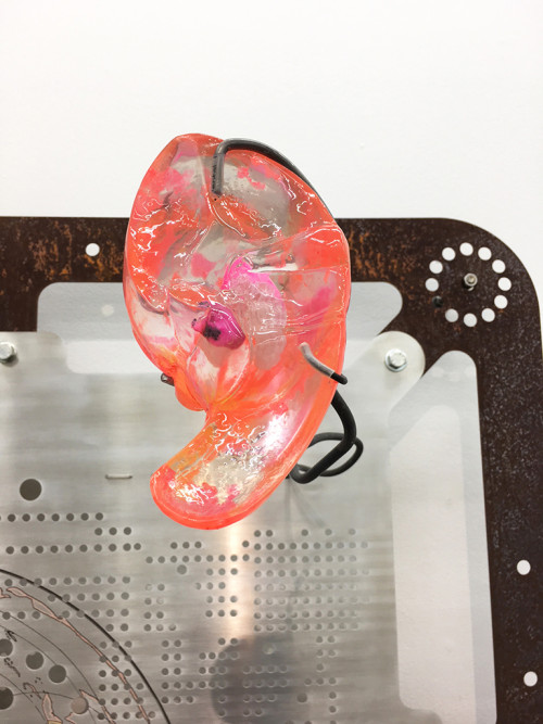 <i>Liver (map / active)</i>, 2018<br />agate egg pink with crystaline, pigment, resin<br />