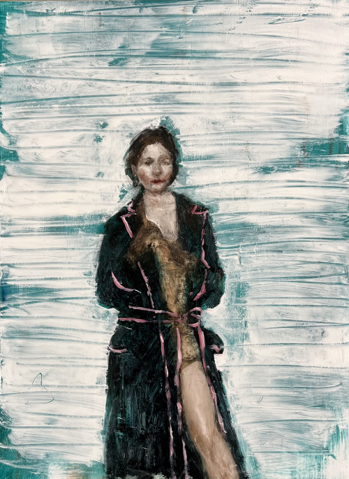 AXEL GEIS<br /><i>Laetitia</i>, 2023<br />Oil on paper, 39 x 29 cm (paper)<br />