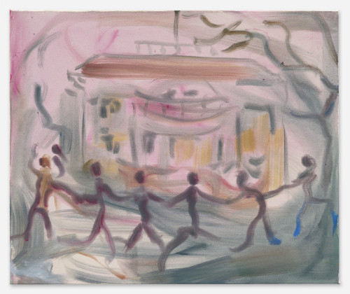 <i>Modern visitors</i>, 2022<br />Acrylic on canvas, 75 x 90 cm<br />
