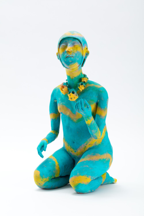 FRANCIS UPRITCHARD<br /><i>Four Dead</i>, 2017<br />steel and foil armature, paint, modelling material, 40 x 19 x 22 cm<br />