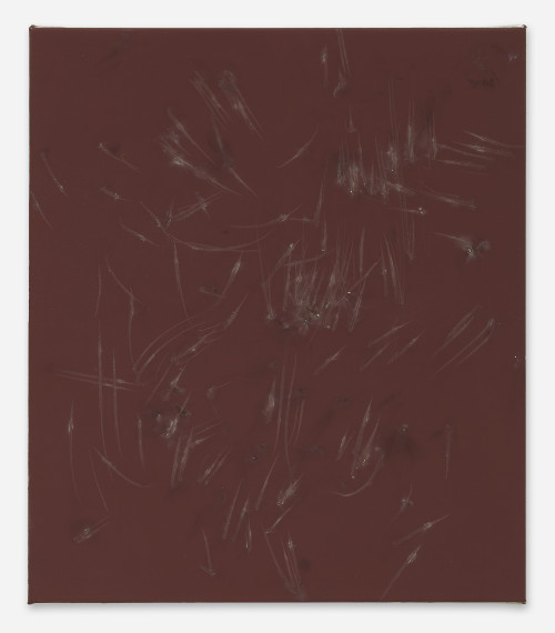 <i>Untitled (monochrome)</i>, 2021<br />Red phosphorus and binder on linen, 40 x 46 cm<br />