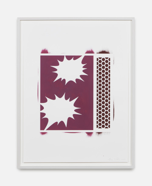 <i>Seven Stars</i>, 2021<br />Red phosphorus and acrylic on paper, 62 x 47 cm<br />