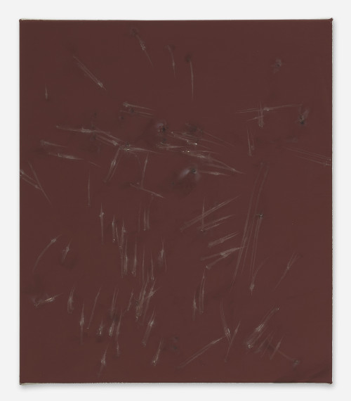<i>Untitled (monochrome)</i>, 2021<br />Red phosphorus and binder on linen, 40 x 46 cm<br />